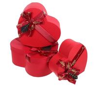 VALICLUD Cajas de Obsequio con Forma de Corazón, Juego de 3 Tamaños (pequeña, Mediana, Grande), Caja de Papel Roja para San Valentín, Cumpleaños y Bodas, Cajitas Decorativas para Dulces