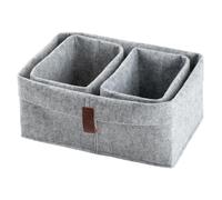 VALICLUD Cesta de Almacenamiento Plegable de Fieltro 3 Piezas | Organizador de Mesa Minimalista, Protege Superficies, Ahorro de Espacio, Uso en Estantería, Cosméticos y Correo