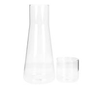 VALICLUD Jarra de Agua Fría Recipiente de Agua de Vidrio Set Vaso para 1 Persona para Bebida Fría Cena y Bbq