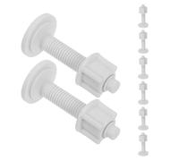 VALICLUD Juego de 8 Tornillos de Plástico Pp para Asiento de Inodoro, Fijación Segura y Fácil Instalación, Accesorios Aplicables para Montaje Superior en Color Blanco