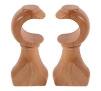 VALICLUD Soportes de Barra de Cortina de Madera 2 Piezas para Pared | Montaje en Techo y Pared, Ajuste para Varilla Romana, Juego Piezas, Estilo Clásico
