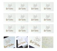 VALICLUD Tarjetas de Bendición para Bodas y Eventos, Set de 100 Unidades en Blanco Perla Detalles Dorados para Decoración y Felicitaciones