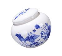 VALICLUD Tarro de Cerámica para Alimentos Secos Diseño de Porcelana Azul y White, Recipiente Hermético para Almacenamiento de Cereales en Armario de Cocina