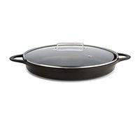 Valira Cazuelas - Cazuela Premium de 36 cm baja hecha en España, aluminio fundido con antiadherente reforzado, apta para inducción, incluye tapa y asas