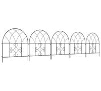 Valla de acero para jardín - Puerta de jardín - Barrera para jardín - Panel para jardín - Estructura para plantas trepadoras - Color negro - 300 x 70 cm