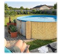 Valla de Bambú Natural, Rollo de Cañas para pergola Exterior 0.8/1/1.2/1.6/1.8/2m Pantalla de Privacidad para Balcón, Cerramiento Decorativo de Jardín y Patio(Natural,160x110cm)