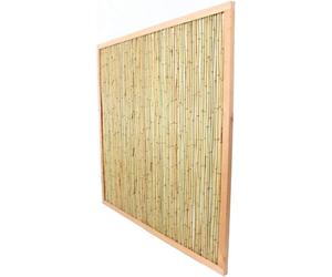Valla de bambú Silecomplaza de 180x180 cm con marco de madera en color claro, "KohSamui", producto premium: panel divisor de ambientes hecho con listones de bambú, 1,8m x 1,8m