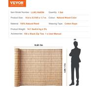 Valla de caña natural SucceBuy, tamaño 1 metro x 4 metros. Rollo de valla de caña para balcones, patios y jardines, ideal para decoración y separación de espacios al aire libre