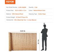 Valla de caña natural SucceBuy, tamaño 1 metro x 4 metros. Rollo de valla de caña para balcones, patios y jardines, ideal para decoración y separación de espacios al aire libre