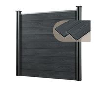 Valla de jardín - wpc privacidad impermeable - 183 x 187 cm - gris [neu.holz]