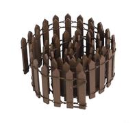 Valla de madera para borde de jardín de casa de muñecas, valla de madera natural de 90 cm para accesorios de jardín de hadas, borde de paisaje, decoración de macetas suculentas, (marrón)