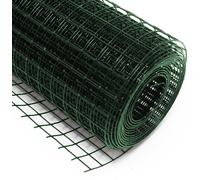 Valla de malla de alambre verde Wiltec, 1x25 metros, 100 cm de altura, 1,42 mm de grosor, tamaño de malla 25x25 mm, alambre para jaulas de cuatro caras, acero galvanizado, malla de alambre, malla para