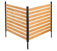Valla de privacidad de madera, 1219 x 1244 x 1219 mm. Valla para aire acondicionado, panel de madera maciza para exteriores con estacas de metal, estructura de acero. Vallas para ocultar cubos de basu