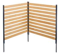 Valla de privacidad de madera, 96,5 cm de ancho x 106,7 cm de largo, pantalla de 2 paneles con listones para proteger el aire acondicionado, cubierta para equipos de piscina con estacas metálicas, fác