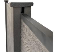 Valla de protección y privacidad GreenYard, modelo CORTEZA, compuesta por 3 postes, color gris