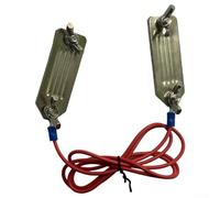 Valla eléctrica de acero inoxidable V4A para valla de pastos de hasta 12 cm - Robusto conector en cruz con cable aislante de 1 m para limitación de robot cortacésped (2 clips)