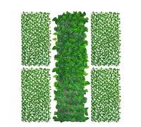 Valla extensible con mampara de privacidad, 4 paneles decorativos de hiedra artificial for balcón y patio (hojas de una sola cara)