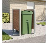 Valla modular exterior 85x85x115 cm de aluminio y WPC, separación de residuos Jardín resistente a la intemperie, fácil instalación con destornilladores