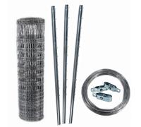 Valla para caza/bosque de 250 m, 150/13/15 m + postes + alambre tensor Grey