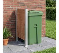 Valla para contenedores de basura de aluminio y WPC - Protección visual para cubos de basura 85 x 12 x 115 cm, mampara de jardín ampliable, resistente a la intemperie, para toneladas de 120 l y 240 l
