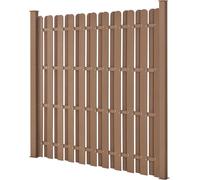 Valla para jardín de madera WPC, pantalla de privacidad, protección contra el viento, valla de listones, 180x180 cm, color marrón [nuevo.holz]