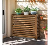 Vallas De Madera Protector Aire Acondicionado Exterior Cubre Aire Acondicionado Madera Grande Funda Aire Acondicionado Exterior Cubierta Aire Acondicionado Madera Soporte Macetas Exterior(86x35x80cm)