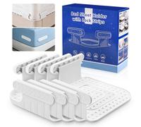 Vallavin 4 Piezas Soporte para Sabanas con Tiras de Bloqueo Mejoradas | Fácil de Instalar | Pinzas Antideslizantes para Sábanas - Fijación Segura para Cualquier Cama (Blanco)