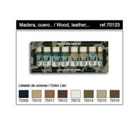Vallejo 70123 PANZER ACES SET 2 - PAQUETE 8 COLORES PARA PIEL DE MADERA LONA MUD 17 ML