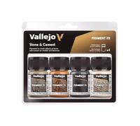 Vallejo Pigmentos 73192 – Colores acrílicos para piedra y cemento, 35 ml (4 uds)