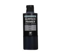 Vallejo 74602. Bote Pintura Imprimacion Negra de grano extrafino, para superficies de plastico o metal. 200ml