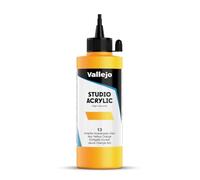 VALLEJO ACRYLIC STUDIO, PINTURA ACRÍLICA, 200ML, AMARILLO ANARANJADO, Nº 13