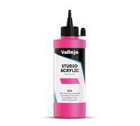 Vallejo ACRYLIC STUDIO, PINTURA ACRÍLICA, 200ML, ROJO ROSA FLUO, Nº 934