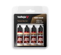 Vallejo Game Color Set 72380 Tanned Skin Set (4x18ml) | Juego de acrílico de color para pintar fantasía, miniaturas históricas y Wargaming, sistema BSL