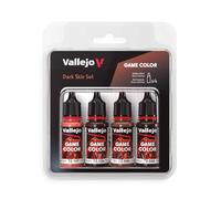 Vallejo Game Color Set de Pintura Acrílica Carne Oscura (Dark Skin Set). Kit de 4 Colores de Acabado Mate en Botellas de 18 ml con Cuentagotas para Figuras de Fantasía y Wargames