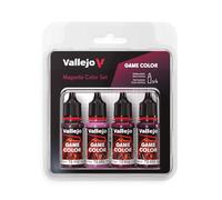 Vallejo Game Color Set de Pintura Acrílica Magenta (Magenta Color Set). Kit de 4 Colores de Acabado Mate en Botellas de 18 ml con Cuentagotas para Figuras de Fantasía y Wargames