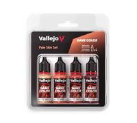 Vallejo Game Color Set de Pintura Acrílica Piel Palida (Pail Skin Set). Kit de 4 Colores de Acabado Mate en Botellas de 18 ml con Cuentagotas para Figuras de Fantasía y Wargames