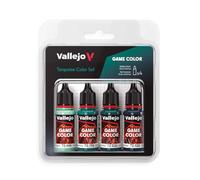 Vallejo Game Color Set de Pintura Acrílica Turquesa (Turquoise Color Set). Kit de 4 Colores de Acabado Mate en Botellas de 18 ml con Cuentagotas para Figuras de Fantasía y Wargames