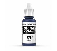 Vallejo Model Color Pintura Acrílica Azul (Transparent Blue) Acabado Mate, 18 ml. Autonivelante y Sistema BSL para Modelismo y Figuras