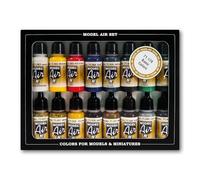 Createx Vallejo – Set pintura acrílica Model Color – 16 colores mate, 18 ml, aerógrafo