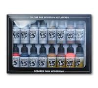 Createx Vallejo – Set de Pintura Acrílica Model Color Efectos Metálicos para aerógrafo, 16x18 ml