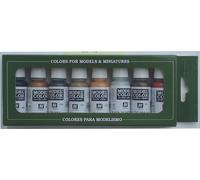 Createx Vallejo Pintura acrílica Model Color – Kit 8 colores metalizados 18 ml con cuentagotas