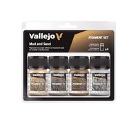 Createx Vallejo – Pigment FX Set de Pigmentos Efectos Barro y Arena, 4 colores sintéticos 35 ml