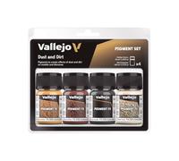 Createx Vallejo Set Pigment FX 4x35 ml pigmentos sintéticos para polvo y suciedad + tutorial