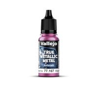 Vallejo Pintura True Metallic Metal 167-18ml Crimson Magenta, Formulación para Aerógrafo, Acabado Homogéneo y Alta Intensidad de Color, Sin Dilución Necesaria