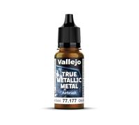 Vallejo Pintura True Metallic Metal 177-18ML Aerógrafo, Color Arcane Gold, Acabado Homogéneo, Sin Dilución Necesaria, Ideal para Modelismo y Manualidades