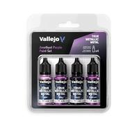 Createx Vallejo Pintura True Metallic Metal Amethyst Purple – Set 4 colores BSL (Base, Light, Shade)