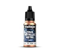 Vallejo Pintura True Metallic Metal Ancient Copper 18 ml, Acabado Brillante para Mezclas y Degradados, Ideal para Pincel, Perfecta para Modelismo y Manualidades