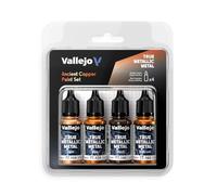 Createx Vallejo Set de pintura True Metallic Cobre Antiguo - 4 colores (BASE,LIGHT,SHADE,AIRBRUSH)