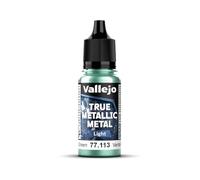 Vallejo Pintura True Metallic Metal Beetle Green 18 ml, Acabado Brillante para Degradados, Mezclable, Ideal para Pincel, Colores Luminosos y Vibrantes