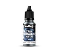 Vallejo Pintura True Metallic Metal Obsidian Black 18 ml, Efecto Metálico, Alto Poder de Cubrición, Acabado Suave y Homogéneo, Ideal para Pincel, Mezclable para Nuevos Tonos